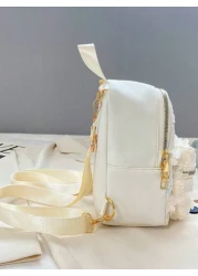 حقيبة ظهر عصرية للأطفال بأزهار صغيرة وتطريزات براقة