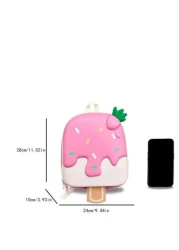 New Ins Style Cute Cartoon Ice Cream Shaped Backpack Strawberry Ice Cream Design