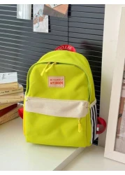 1 New Model Of Nylon Backpack For Girls And Boys With Contrasting Stripes Can Be Carried On One Shoulder Zipped Up And Closed Smoothly Fashionable And Casual Stylish And Individual Suitable For Daily