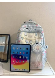 1pc New Fashionable Backpack Color Blocking Cute Versatile Highly Attractive Student Bookbag Casual Large Capacity No Pendant