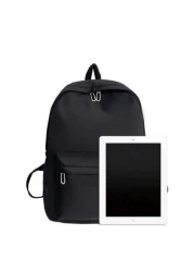 1 Pc Back To School Causal Preppy School Bag Durable Nylon Spacious Multiple Pockets High Capacity With Laptop Compartment Zipper Backpack Purse Solid Color School Backpack Lightweight Bookbags Portab