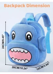 MICHLEY MICHLEY 1pc Boys And Girls Elephant Closure Backpack Penguin Shark Cartoon Cute Plush Double Head Zipper Closure Backpack Student Study Supplies For Travel Outdoor Vacation Camping Holiday Gif