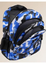 حقيبة ظهر أساسية للأولاد في موسم المدرسة، بتصميم بألوان الكامفلاج. متوفرة بأربعة ألوان: أسود وأزرق وأحمر وأخض