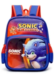 bandai Boy Shoulder Bag Zipper Closure Durable Nylon With Polyester Lining Blue Cartoon Animal Pattern Design Suitable For Back To School Travel Hiking Gifts School Backpack Fun Backpacks