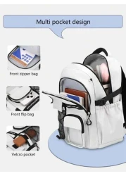 1pc Minimalist Casual Men Backpack Zipper Closure Adjustable Shoulder Strap Durable Fabric Large Capacity Multi Pocket Design Suitable For Daily Use And Travel Luggage Strap For Suitcase Back To Schoo