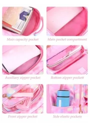 1pc Dreamy Girl Backpack School Backpack Casual Durable Lightweight Travel Backpack With White Furry Keychain Back To School Essential Suitable For Teen Girls For School And Travel