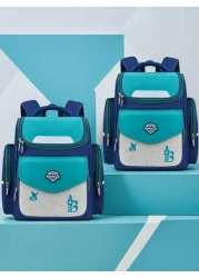 1 قطعة حقيبة مدرسية للأولاد والبنات طلاب المدارس الابتدائية ذات إغلاق سحاب، حماية للظهر وخفيفة الوزن، سعة كبي