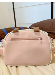 1pc New Casual Colorblock One Shoulder Bag Nylon Waterproof Transparent Crossbody Bag No Accessories Pendant
