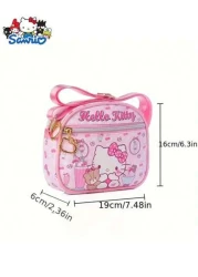 Sanrio 1pc Sanleo Hello Kitty Kuromi Melody Yugui Dog New Children s Crossbody Bag Fashion Cute Oval Girls Shopping Shoulder Bag Leather Waterproof Crossbody Bag Small Bag