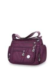 Casual Style Large Capacity Red Canvas Messenger Bag Unisex Lightweight Adjustable Shoulder Strap Zipper Closure Polyester Lining Multi Compartment Casual Shoulder Bag Crossbody Wallet