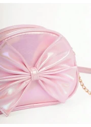 1pc Cute Princess Metal Bowknot Mini Crossbody Bag For Girls Suitable For Daily Outings