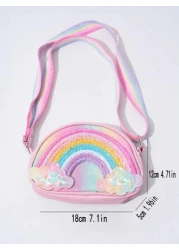 Kids Princess Rainbow Coin Purse Crossbody Bag Girls Mini Shoulder Bag