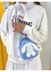 Sanrio 1 قطعة شخصية Sanrio وحقيبة كتف قطع كرتونية للوجبات الخفيفة 1 قطعة، حقيبة ظهر كتف متنوعة لسيدات على شكل قطة KT