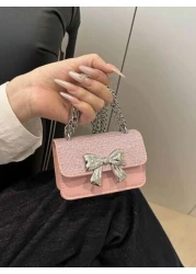 1 قطعة حقيبة كتف عصرية من البولي يوريثان بطراز غربي بسيط وأنيق ذات مربع صغير للذهاب والإياب، باللمسة الكورية ا