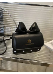 1 قطعة حقيبة كتف ثلاثية الأبعاد مطبوعة بنقاط بولكا دوت ، لون الفتيات ، تصميم بسيط ، حقيبة مربعة صغيرة للموسم ال