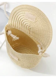 2024 New Cute Woven Grass Bag Beach Straw Bag For Perfect For Summer With Dress Mobile Phone And Cross Body