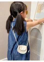 1pc Fashion Kids Children PU Leather Shoulder Bag Lovely Baby Girls Mini Chain Coin Purse Cute Princess Crossbody Bags Small Wallet