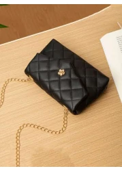 1pc Girls Quilted Casual Fashion Flap Chain Crossbody Bag Small Shoulder Bag Suitable For Daily Use And Vacation Ideal Gift Choice