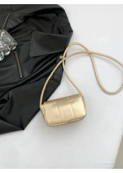 1pc Pu Magnet Closure Fashionable And Simple Solid Color Butterfly Decoration Quilted Crossbody Small Square Bag Versatile Mini Shoulder Crossbody Bag Niche Design Girl Coin Purse Play Comfortable Sho