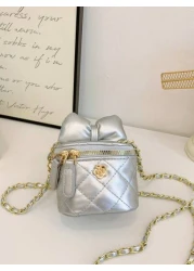 1pc Children Youth One Shoulder Bag PU Material Fashion Minimalist Design Suitable For Storing Cosmetic Accessories All Season Use