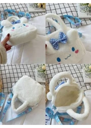 Sanrio حقيبة يد جميلة قطعة واحدة، حقيبة كتف كرتونية كارتون أنيمي ناعمة لسانتا كيتي وميلودي كهدايا عيد الميلاد وا