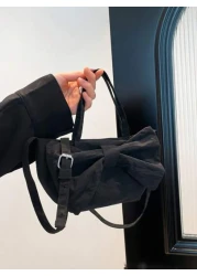 1pc New Cute Girl Niche High End Nylon Shoulder Crossbody Bag And Fashionable New Bag Fresh And Dopamine Color Matching Youthful Girl Style Can Be Cross Body Adjustable Shoulder Strap Casual And Fashi