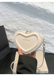 1pc New Cute Girl Niche High End Love Pu Crossbody Bag And Fashionable New Bag Fresh And Dopamine Color Matching Youthful Girl Style Can Be Cross Body Shoulder Strap Is Adjustable Casual And Fashionab