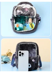 Sanrio Sanrio Hello Kitty Plush Crossbody Bag Exquisite And Versatile Translucent Cute Girly Heart Portable Storage Bag