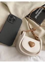 حقيبة كروس ميني موضة معالجة قطري، حقيبة سرج بشكل قلب بسيطة