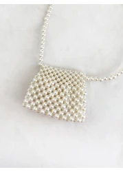 1 Piece Girls Children Pearl Accessories Beaded Flap Closure Cute Princess Fashion Mini Children s Shoulder Bag Suitable For Spring And Summer Matching Clothes Or Daily Use
