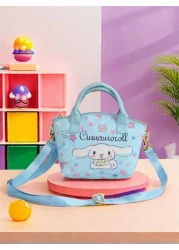 Sanrio حقيبة كتف وحقيبة مكياج ذات حزام كروس للأطفال بشخصيات Sanrio قطعة واحدة