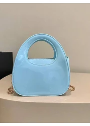 1pc Spring Summer Fashion Chic Handbag Solid Color Mini Shoulder Bag With Chain Strap