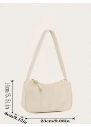 حقيبة كتف بموحد اللون بي يو مادة بسيطة وأنيقة قطعة واحدة