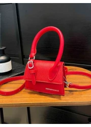 1 Pc New Style Girl s Pu Material Solid Color Letter Handbag Adjustable Shoulder Strap Can Be Shouldered Or Cross Body Magnetic Buckle Closure Fashionable Exquisite And Beautiful Simple And Versatile