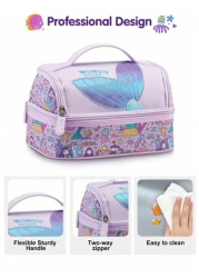 Super Powerful Girls Essentials 1pc Cartoon Animal Design Lunch Bag Girl Insulated Bento Box Double Layer Compartment Handbag Can Hold Hot Cold Food Inner Layer Keeps Warm Fresh Cool Large Capacity Od