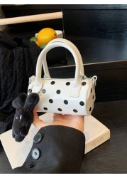 قطعة واحدة حقيبة يد أسطوانية على الطراز الكوري متنوعة متعددة الاستخدامات، خبز نمط نقاط مميزة حقيبة وسادة سعة