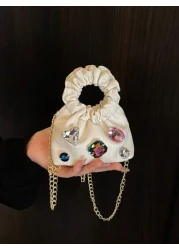 New Mini Cloud Bag Princess Diamond Handbag Clutch Shoulder Bag Diamond Evening Bag