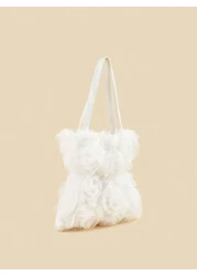 1pc Sweet Lady New Arrival Minimalist Rose Flower Design Handbag Tote Bag For Phone And Coins