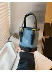 Mini Dual Strap Bucket Bag Crossbody Bag Handbag Mini Makeup Bucket Storage Bag Super Mini Bag Mainly Used For Hanging Decorations Relatively Small Capacity