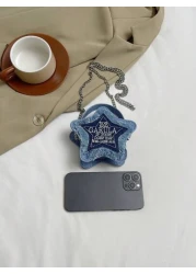 2024 Spring Summer New Solid Color Smiling Face Bag Kids Mini Chain Star Shoulder Handbag