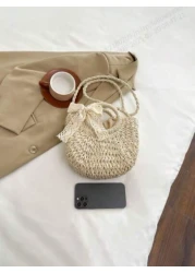 Girl s Shoulder Bag Woven Bag Casual Spring And Summer Large Capacity Shoulder Crossbody Bag Seaside Holiday Straw Girl s Bag Birthday Graduation Gift Gift