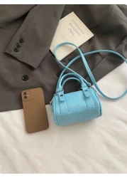 Fashionable Mini Pillow Shaped PU Handbag Girls One Shoulder Sling Bag