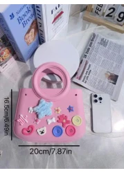 1pc EVA Solid Color Waterproof DIY Tote Bag Beach Basket Fashionable Hollow Out Travel Handbag