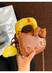 Sanrio 1pc Sanrio Cute Kitty Cartoon Mini Crossbody Bag High Quality Fashion Handbag For Girls