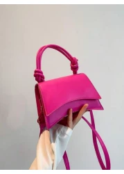 1pc New All Match Fashion Simple And Beautiful Solid Color Handbag Shoulder Crossbody Small Square Bag For Girls Cute Dopamine Mini Wallet Lipstick Bag For Girls Small Fragrance Style Princess Handbag