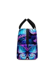 Butterfly Printed Lunch Bag Insulated Tote Bag Portable Tote Bag For Work Travel And Picnics Back To School