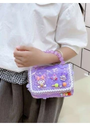 Sanrio A Kuromi Children s Bag A Multi Color Bead Handbag A Cartoon And Cute Accessory Bag A Mini And Small Handbag Bag A Daily Travel Clothing Matching Bag A Closed Shoulder Bag