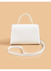 1 حقيبة كتف من جلد ملمع بنمط التمساح والفراشة الجميلة مناسبة للفتيات، لجميع المواسم للاستخدام اليومي