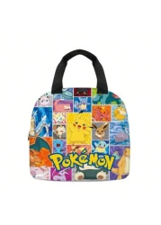 pokemon 3D Printed Pet Cartoon Large Capacity Portable Lunch Bag With Work Insulation Belt And Children s Meal Bag