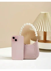 Mini Underarm Bag For Toddler Girls Pearl Decor Zipper Closure Handbag Lovely Gift Bag For Girls